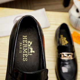 【Hermès】 Новая модель мужских кожаных туфель для повседневной и д