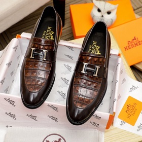 【Hermès】 Новая модель мужских кожаных туфель для повседневной и д