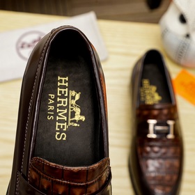 【Hermès】 Новая модель мужских кожаных туфель для повседневной и д