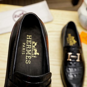 【Hermès】 Новая модель мужских кожаных туфель для повседневной и д