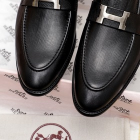 【Hermès】 Новая модель мужских кожаных туфель для повседневной и д