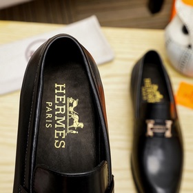 【Hermès】 Новая модель мужских кожаных туфель для повседневной и д