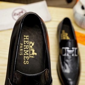 【Hermès】 Новая модель мужских кожаных туфель для повседневной и д