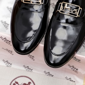 【Hermès】 Новая модель мужских кожаных туфель для повседневной нос
