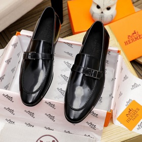 【Hermès】 Новая модель мужских кожаных туфель для повседневной нос