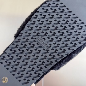 Hermes Новая модель Теди с вышивкой, меховые тапочки H Оригинальн