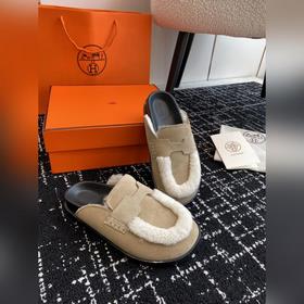 Hermes 23 осень-зима замша с буквой H, плюшевый мех, толстая подо
