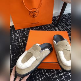Hermes 23 осень-зима замша с буквой H, плюшевый мех, толстая подо
