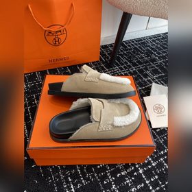 Hermes 23 осень-зима замша с буквой H, плюшевый мех, толстая подо