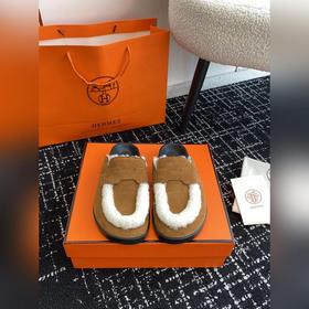 Hermes 23 осень-зима замша с буквой H, плюшевый мех, толстая подо