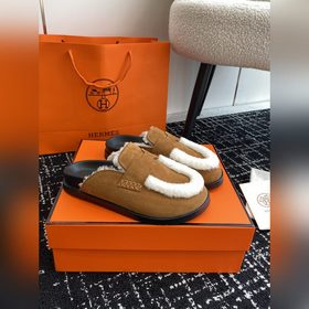 Hermes 23 осень-зима замша с буквой H, плюшевый мех, толстая подо