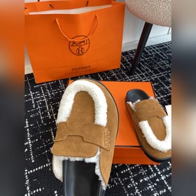 Hermes 23 осень-зима замша с буквой H, плюшевый мех, толстая подо