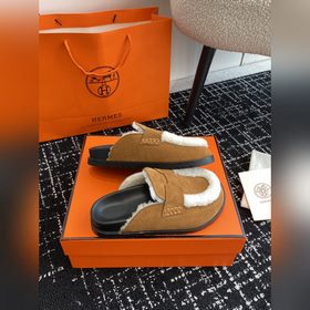 Hermes 23 осень-зима замша с буквой H, плюшевый мех, толстая подо