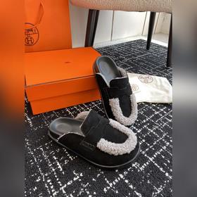 Hermes 23 осень-зима замша с буквой H, плюшевый мех, толстая подо