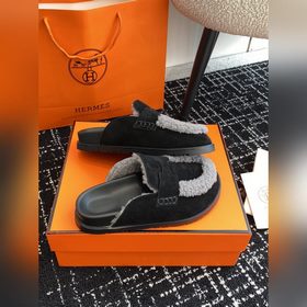 Hermes 23 осень-зима замша с буквой H, плюшевый мех, толстая подо