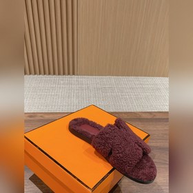 【Высший класс】 Hermes #меховые тапочкиз цельного меха H В этом г