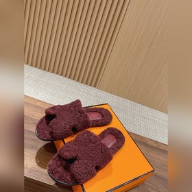 【Высший класс】 Hermes #меховые тапочкиз цельного меха H В этом г