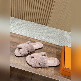 【Высший класс】 Hermes #меховые тапочкиз цельного меха H В этом г
