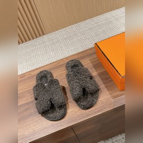【Высший класс】 Hermes #меховые тапочкиз цельного меха H В этом г