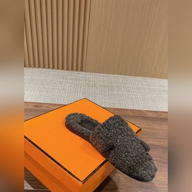 【Высший класс】 Hermes #меховые тапочкиз цельного меха H В этом г