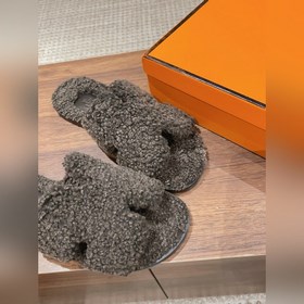 【Высший класс】 Hermes #меховые тапочкиз цельного меха H В этом г
