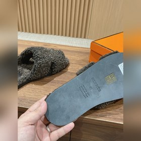 【Высший класс】 Hermes #меховые тапочкиз цельного меха H В этом г