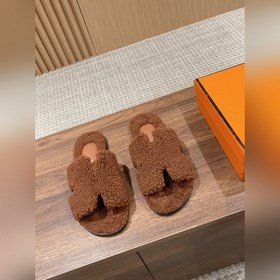 【Высший класс】 Hermes #меховые тапочкиз цельного меха H В этом г