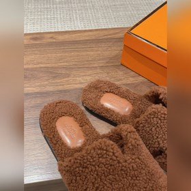 【Высший класс】 Hermes #меховые тапочкиз цельного меха H В этом г