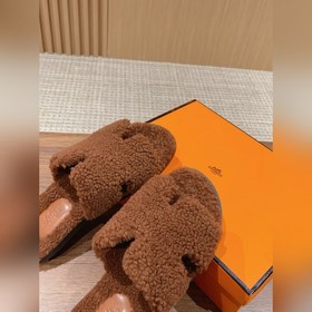【Высший класс】 Hermes #меховые тапочкиз цельного меха H В этом г