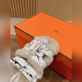 【Высший класс】 Кожаные тапочки Hermes с мехом. В этом году для из