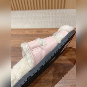 【Высший класс】 Кожаные тапочки Hermes с мехом. В этом году для из