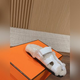 【Высший класс】 Кожаные тапочки Hermes с мехом. В этом году для из
