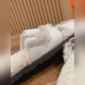 【Высший класс】 Кожаные тапочки Hermes с мехом. В этом году для из