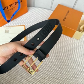LOUIS VUITTON Мужской пояс из оригинального материала, ширина 35 