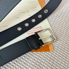 LOUIS VUITTON Мужской пояс из оригинального материала, ширина 35 