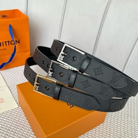 LOUIS VUITTON Мужской пояс из оригинального материала, ширина 35 
