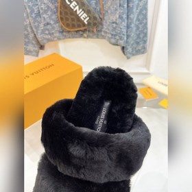 LV Новая коллекция ~ Пуховые тапочки с полуоткрытым носком winter