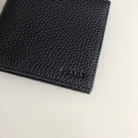 Мужской кожаный кошелек Prada, черный, модель 2M0513, восемь карм