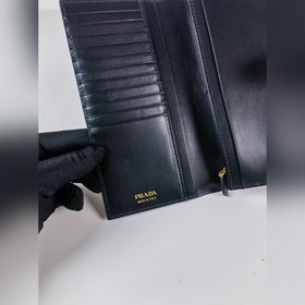 Новейший кожаный кошелек с треугольным логотипом, модель 1MV025, 