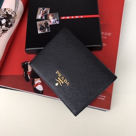 Дамский кожаный кошелек Prada, модель 1M0204, кожа с крестообразн