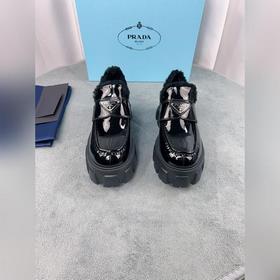 Prada меховые туфли высшего качества Верх： импортная кожа с откры