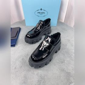 Prada меховые туфли высшего качества Верх： импортная кожа с откры