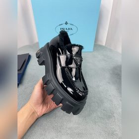 Prada меховые туфли высшего качества Верх： импортная кожа с откры
