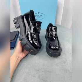 Prada меховые туфли высшего качества Верх： импортная кожа с откры