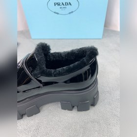 Prada меховые туфли высшего качества Верх： импортная кожа с откры