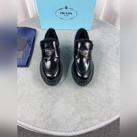 Prada меховые туфли высшего качества Верх： импортная кожа с откры