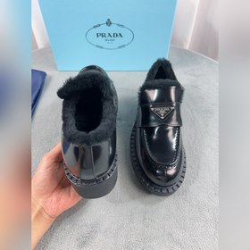 Prada меховые туфли высшего качества Верх： импортная кожа с откры