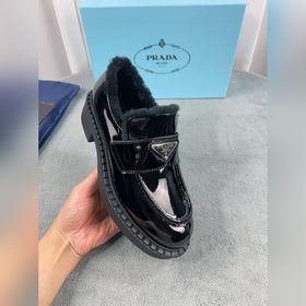 Prada меховые туфли высшего качества Верх： импортная кожа с откры