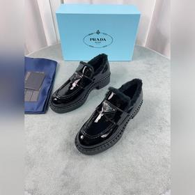 Prada меховые туфли высшего качества Верх： импортная кожа с откры