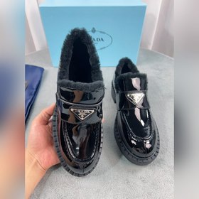 Prada меховые туфли высшего качества Верх： импортная кожа с откры
